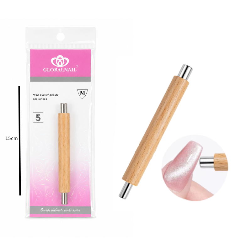 Μαγνητικό Εργαλείο Nail Art Cat Eye με Ξύλινη Λαβή - Cat Eye Nail Art Magnetic Tool with Wooden Handle OEM