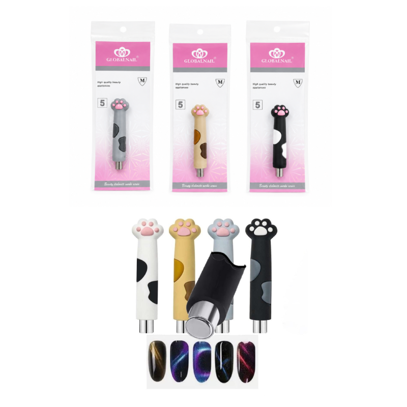 Globalnail Μαγνητικό Στυλό Nail Art Cat Eye με Σχέδιο Πατουσάκι - Cat Eye Nail Art Magnetic Pen Paw Design OEM