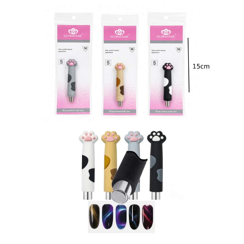Globalnail Μαγνητικό Στυλό Nail Art Cat Eye με Σχέδιο Πατουσάκι - Cat Eye Nail Art Magnetic Pen Paw Design OEM