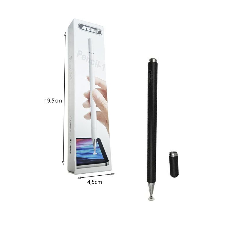 Andowl Γραφίδα Αφής Universal για Smartphone & Tablet Q-PEN1 - Pencil-1 - Λευκό - Μαύρο OEM