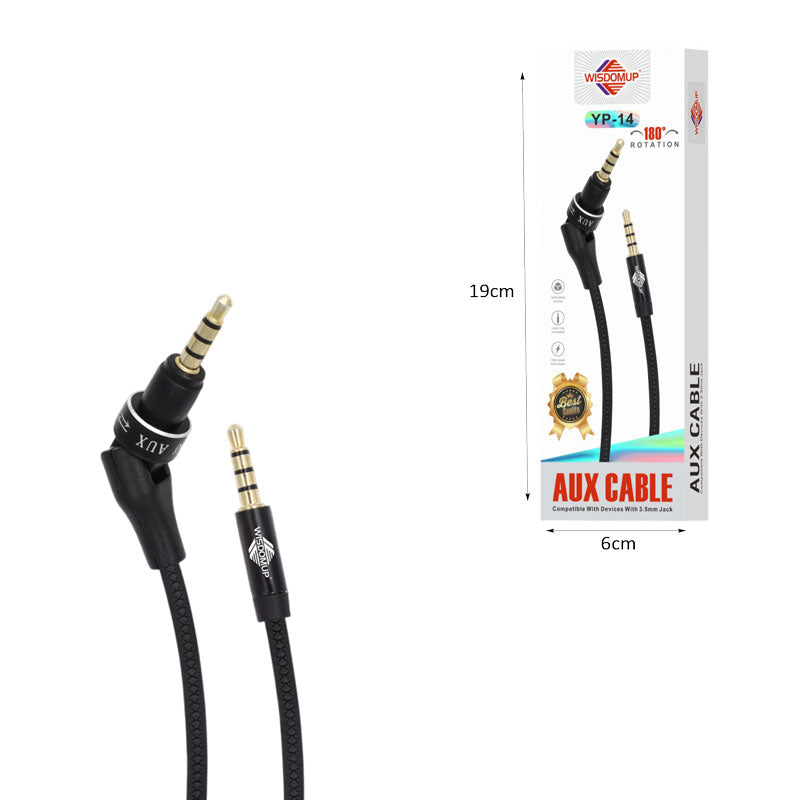 Wisdomup Καλώδιο Ήχου AUX 3.5mm με Περιστρεφόμενο Βύσμα YP-14 - AUX Audio Cable 3.5mm with Rotating Plug OEM