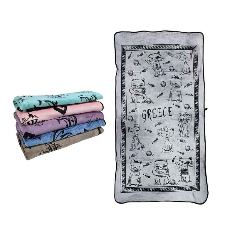 Πετσέτα θαλάσσης Greece Με Γάτες 140x70cm - Beach towel OEM