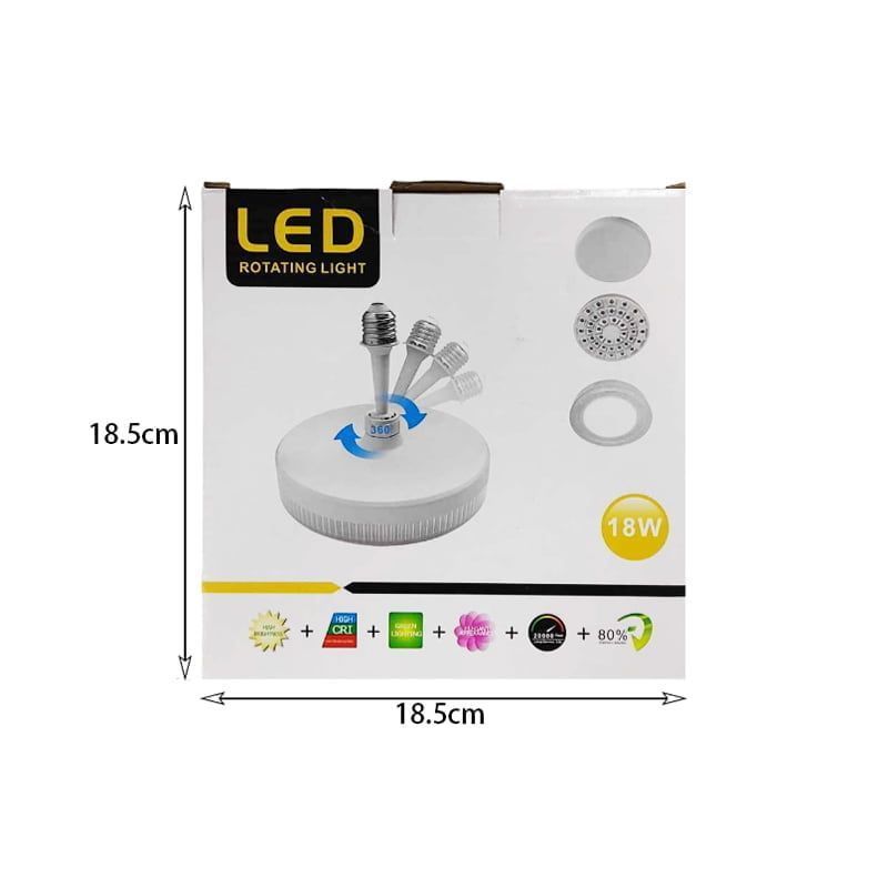 LED φωτιστικό οροφής 18W Φ230 6500Κ Ψυχρό φως Ε27 - LED Rotating Light OEM