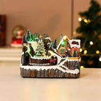 Χριστουγεννιάτικο Φωτιζόμενο Διακοσμητικό Χωριό με Μουσική και Κίνηση - Christmas Illuminated Decorative Village with Music and Movement