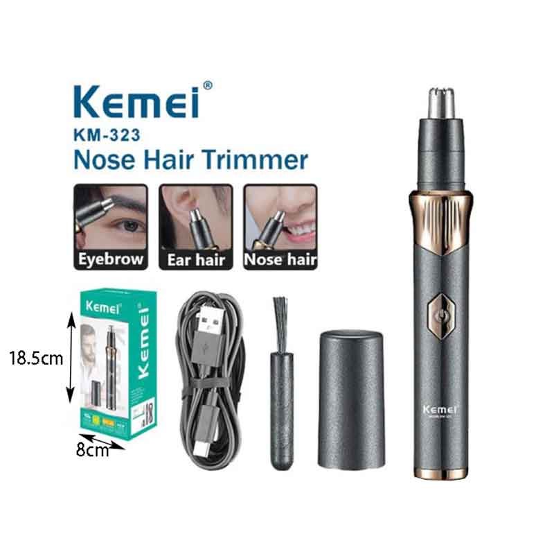 Kemei Κουρευτική Μηχανή Μύτης - Ξυριστική Μηχανή Προσώπου Επαναφορτιζόμενη KM-323 - Professionak Nose Trimmer OEM