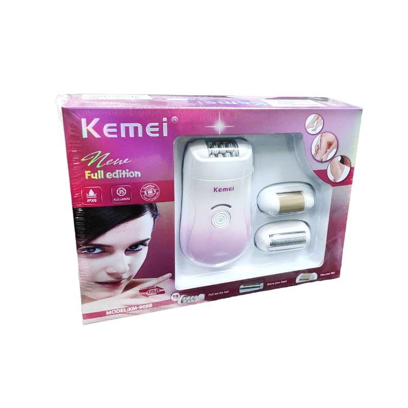 Kemei Αποτριχωτική Μηχανή Με 3 Κεφαλές KM-908B - Epilator Hair Remover OEM