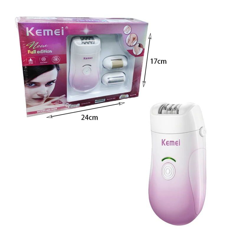 Kemei Αποτριχωτική Μηχανή Με 3 Κεφαλές KM-908B - Epilator Hair Remover OEM