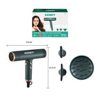Kemey Km-2062 Επαγγελματικό Πιστολάκι Μαλλιών 1500W - Kemey Km-2062 Professional Hair Dryer 1500W OEM