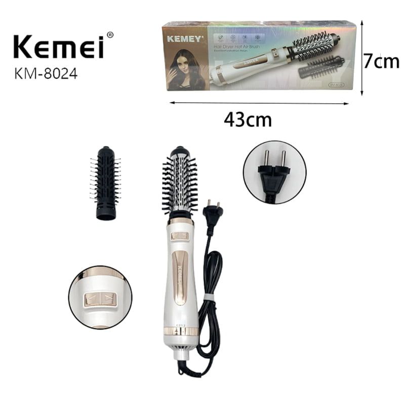 Kemey Ηλεκτρική βούρτσα 800W KM-8024 - Hair Dryer Hot Air Brush OEM