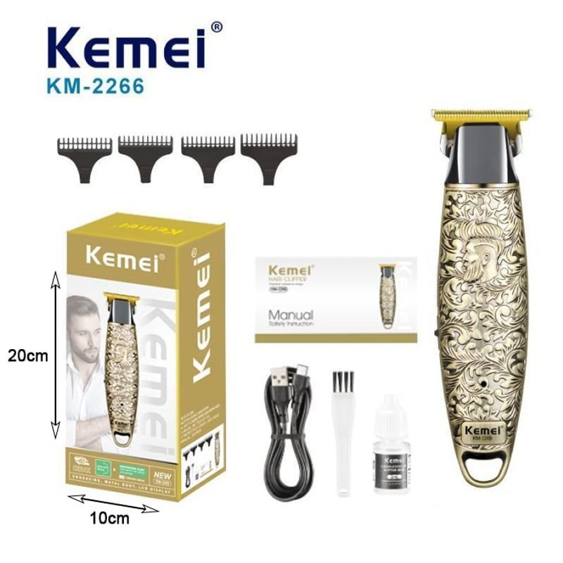 Kemei Επαναφορτιζόμενη Κουρευτική Μηχανή 1200mAh USB KM-2266 - Rechargable Professional Hair Clipper OEM