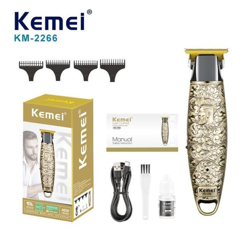 Kemei Επαναφορτιζόμενη Κουρευτική Μηχανή 1200mAh USB KM-2266 - Rechargable Professional Hair Clipper OEM