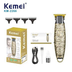 Kemei Επαναφορτιζόμενη Κουρευτική Μηχανή 1200mAh USB KM-2266 - Rechargable Professional Hair Clipper OEM