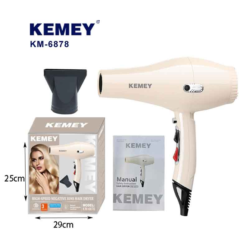 Kemey Πιστολάκι μαλλιών 1300W KM-6878 - Hair dryer - Μωβ - Χρυσό OEM