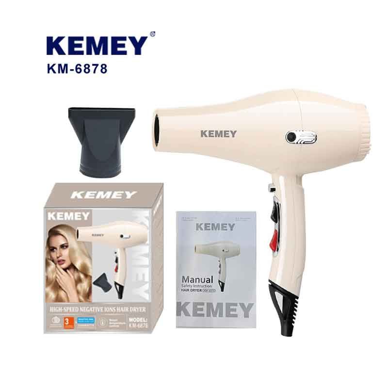 Kemey Πιστολάκι μαλλιών 1300W KM-6878 - Hair dryer - Μωβ - Χρυσό OEM