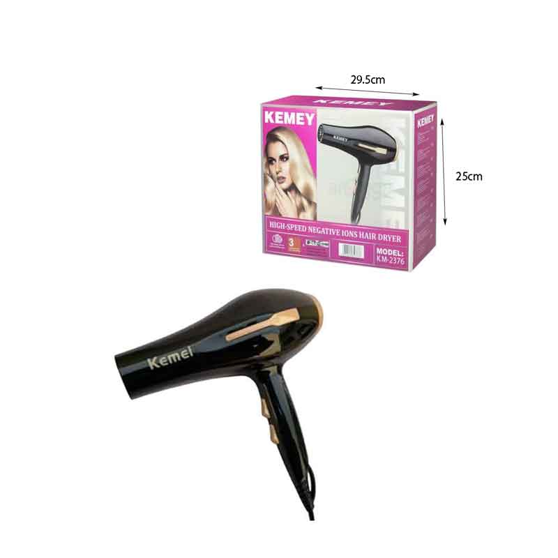 Kemey Πιστολάκι μαλλιών 1000W KM-2376 - Hair dryer - Μωβ - Χρυσό OEM