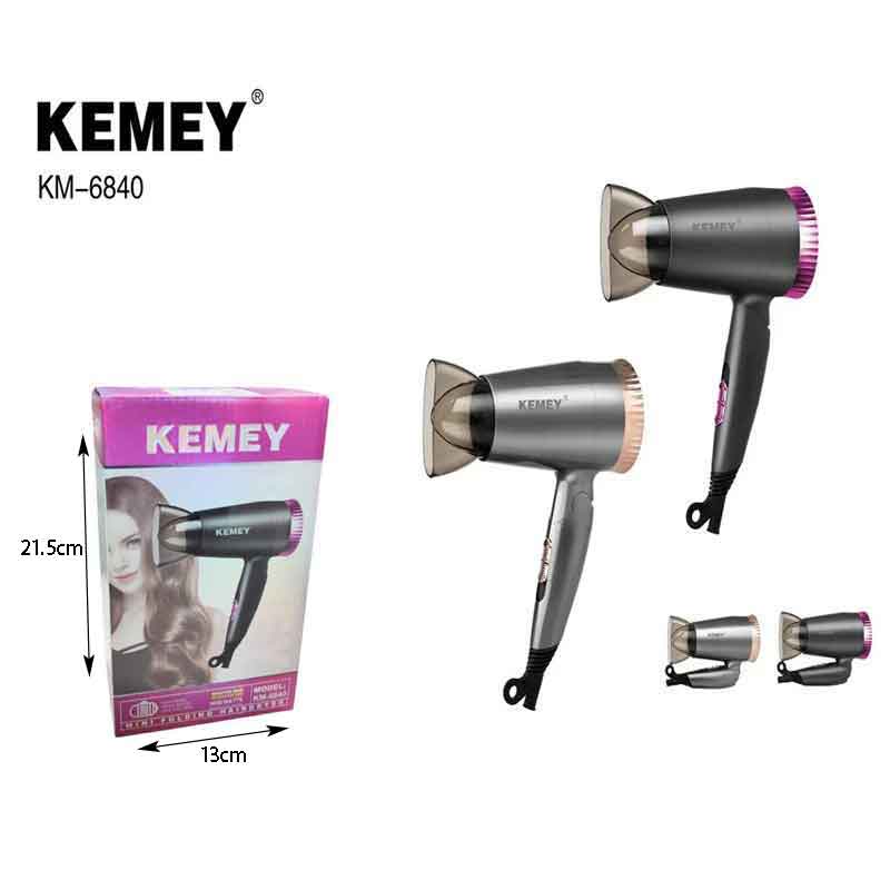 Kemey Πιστολάκι μαλλιών 1000W KM-6840 - Hair dryer - Μωβ OEM