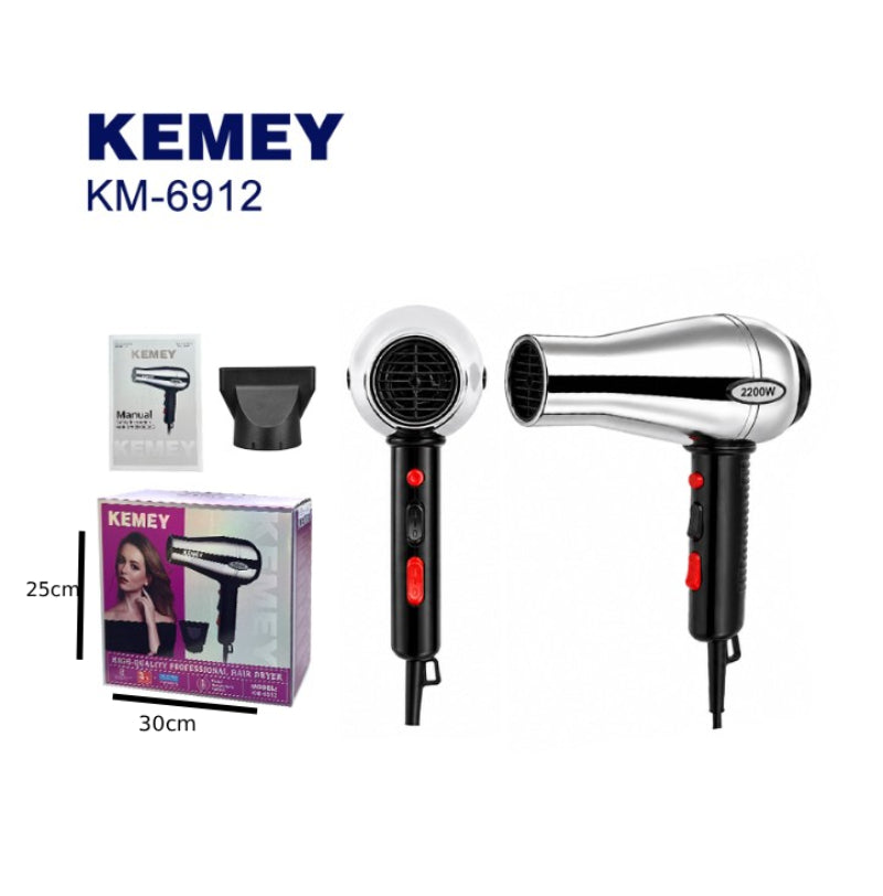 Kemei Επαγγελματικό Πιστολάκι Μαλλιών 2200W KM-6912 - Professional Hair Dryer 2200W Kemei