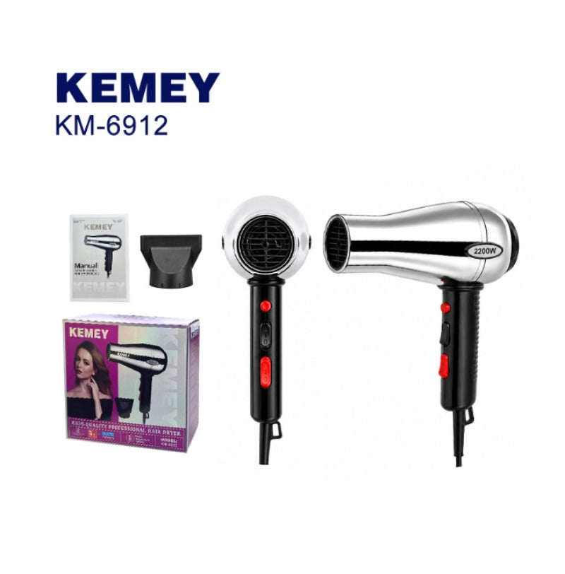 Kemei Επαγγελματικό Πιστολάκι Μαλλιών 2200W KM-6912 - Professional Hair Dryer 2200W Kemei