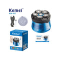 Ξυριστική Μηχανή Κεφαλής & Προσώπου Kemei KM-567 Επαναφορτιζόμενη Αδιάβροχη - Kemei KM-567 Rechargeable Waterproof Head & Face Shaver - Μπλε - Πορτοκαλί OEM