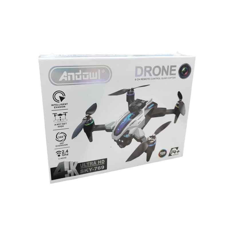 Andowl Drone 4K Ultra HD Με Κάμερα, RGB Φωτισμό Και Χειριστήριο Μαύρο SKY-769 - Drone HD Camera 4K ANDOWL