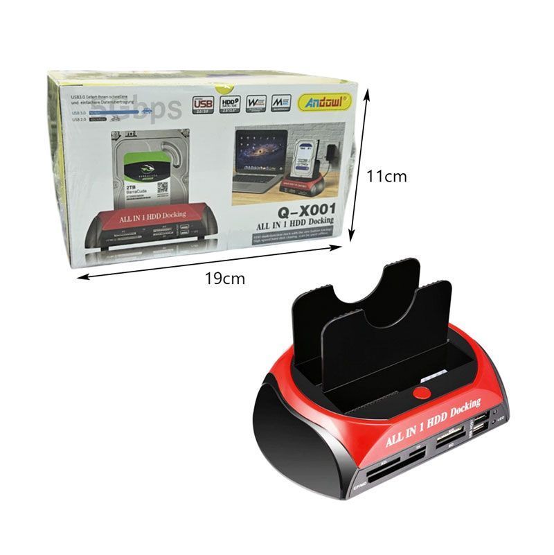 Andowl Πολυχρηστική Βάση για Σκληρούς Δίσκους & Κάρτες Μνήμης Q-X001 - All in 1 HDD Docking OEM