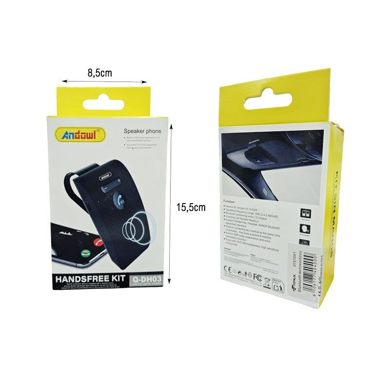Andowl Ανοιχτή Ακουστική Bluetooth Αυτοκινήτου Q-DH03 - Handsfree Kit Speaker phone ANDOWL