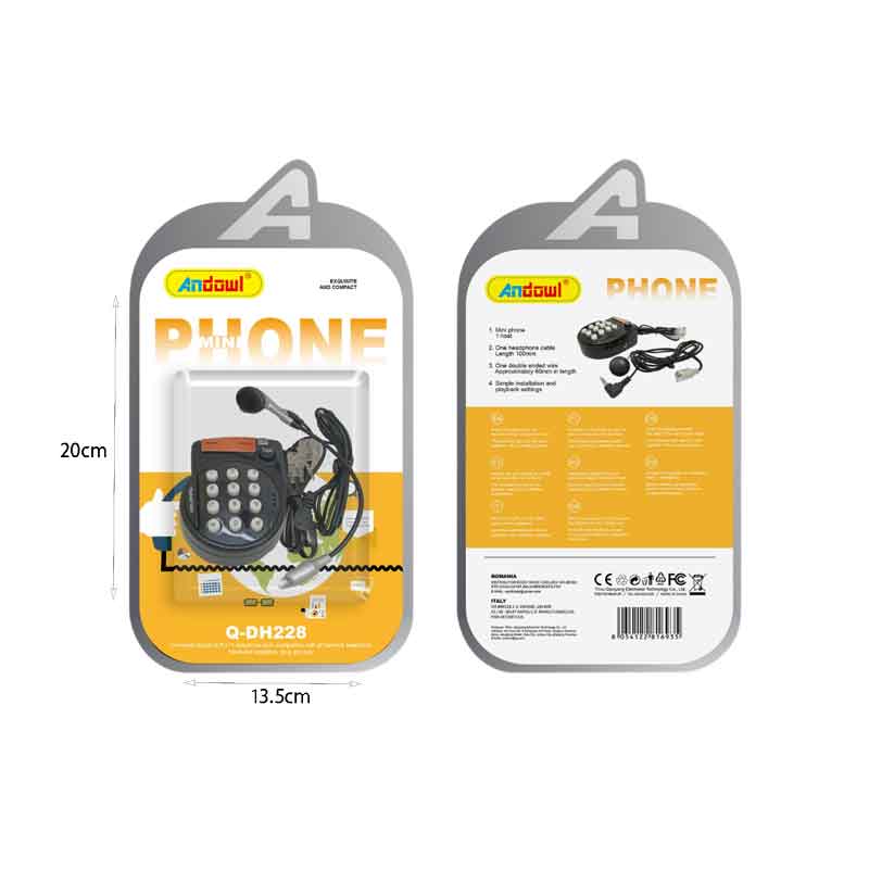 Andowl Mini Τηλέφωνο με Ακουστικά και Καλώδια Σύνδεσης Q-DH228 - Mini Phone ANDOWL