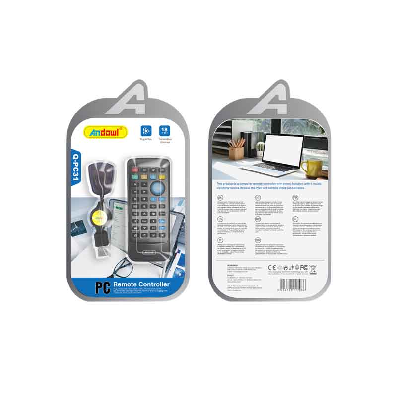 Andowl Τηλεχειριστήριο Υπολογιστή με USB Δέκτη Q-PC31 - PC Remote Controller with USB Receiver ANDOWL