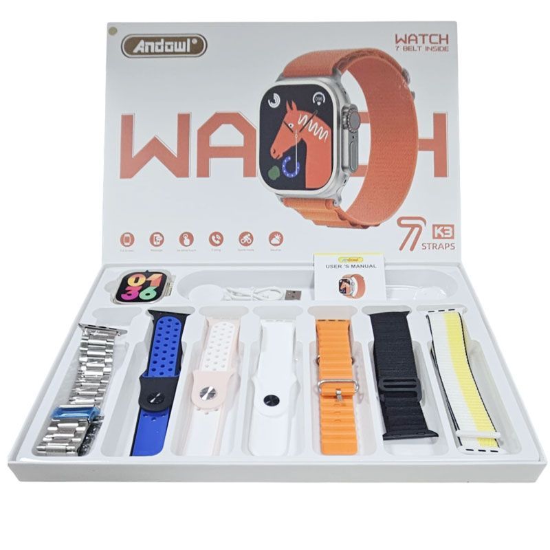 Andowl K3 Έξυπνο Ρολόι με 7 Λουράκια - Smartwatch with 7 Straps ANDOWL
