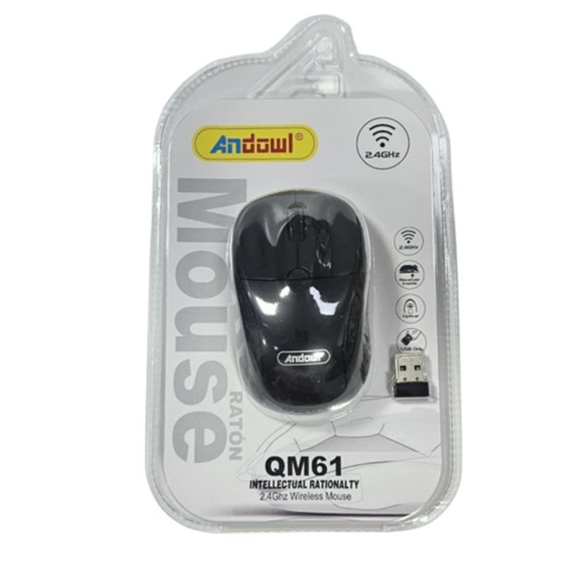 Andowl Ασύρματο Ποντίκι 2.4GHz QM61 - Wireless Mouse - Μαύρο ANDOWL