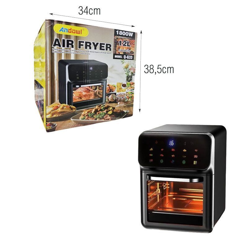 Andowl Φριτέζα Αέρος 1800W 220V 12L με Οθόνη Αφής Q-G33 - Air Fryer OEM