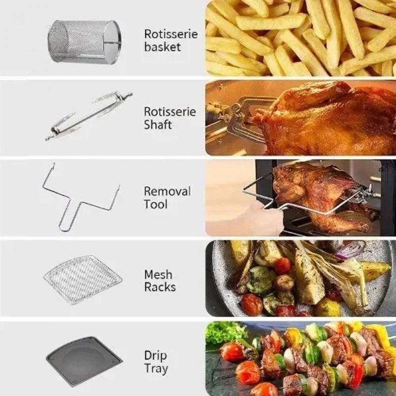 Andowl Φριτέζα Αέρος 1800W 220V 12L με Οθόνη Αφής Q-G33 - Air Fryer OEM