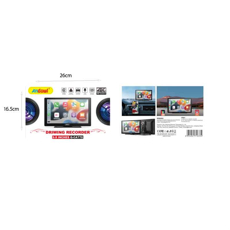 Andowl Κάμερα Καταγραφικό 9.8’’ 4K με Οθόνη Αφής Q-CA770 - Driving Recorder ANDOWL