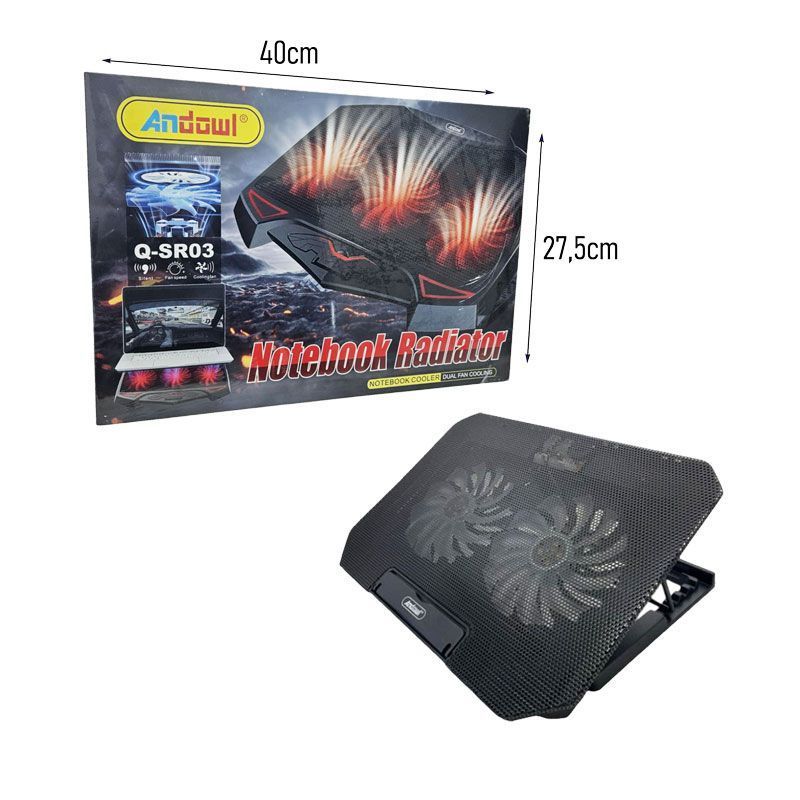 Andowl Βάση Ψύξης Laptop με Διπλούς Ανεμιστήρες LED Q-SR03 - Notebook Radiator ANDOWL