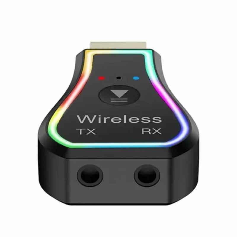 Andowl Ασύρματο Bluetooth audio Transmitter και Receiver USB μαύρο με RGB LED φωτισμό Q-TR31 - Wireless Audio Transmitter / Receiver ANDOWL