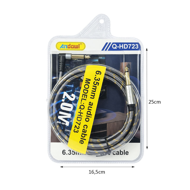 Andowl Καλώδιο Ήχου 6.35mm σε 6.35mm 2.0M Q-HD723 - Audio Cable OEM