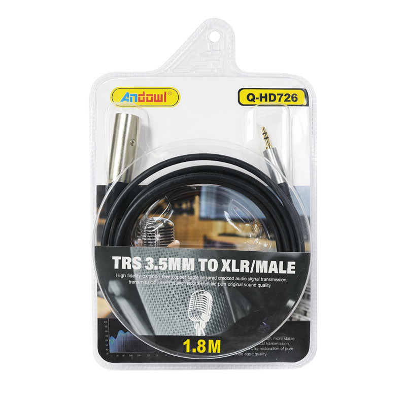Andowl Καλώδιο Ήχου TRS 3.5mm σε XLR Αρσενικό 1.8M Q-HD726 - Audio Cable OEM