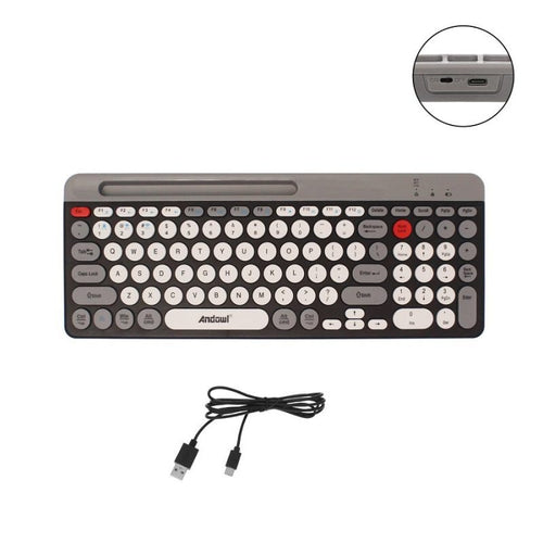 Andowl Ασύρματο Mini Πληκτρολόγιο με Βάση για Tablet και Smartphone QK8066 - Wireless Mini Keyboard with Stand for Tablet and Smartphone ANDOWL
