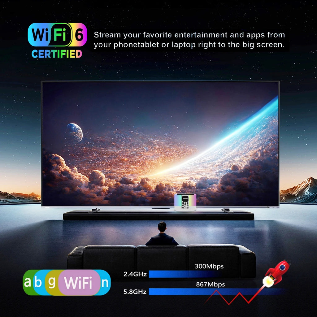 TV Box Και Bluetooth Ηχείο Με Φωτισμό RGB Andowl TV6 Mate OEM
