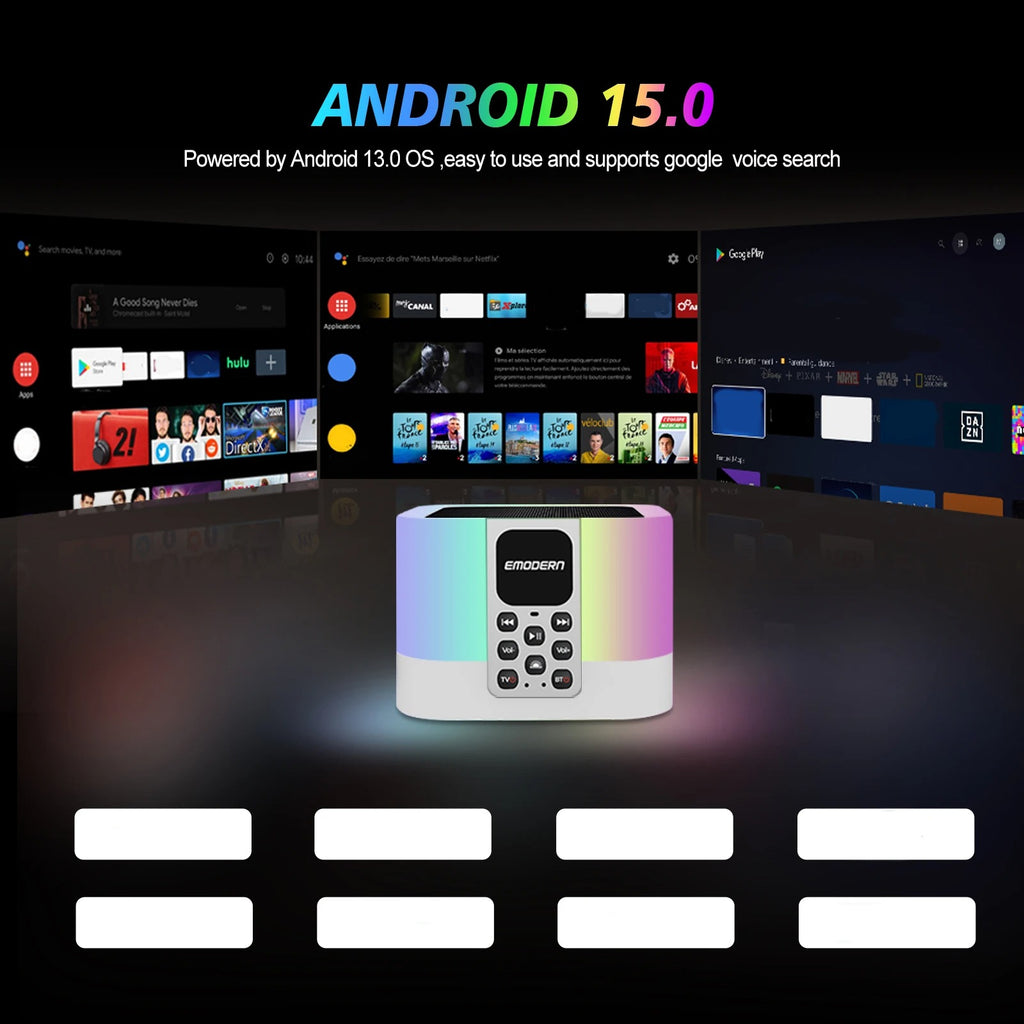 TV Box Και Bluetooth Ηχείο Με Φωτισμό RGB Andowl TV6 Mate OEM
