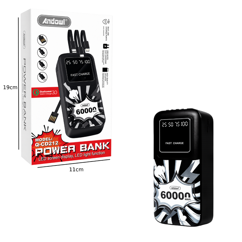 Andowl Φορητό Power Bank 60.000mAh Q-CD212 – Portable Power Bank OEM