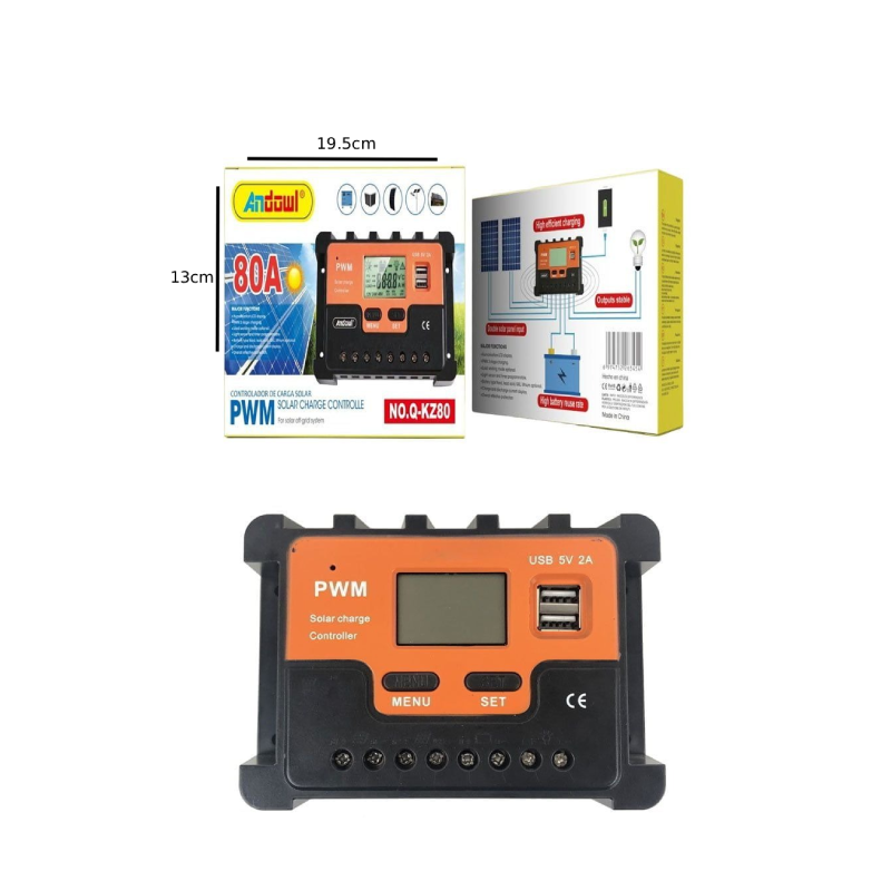 Andowl Q-KZ80 Ρυθμιστής Φόρτισης 80Α - Solar charge control OEM