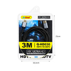Andowl Καλώδιο HDMI 3 Μέτρων 4K Ultra HD Υψηλής Ποιότητας Q-HD030 - HDMI Cable 3M 4K Ultra HD High Quality ANDOWL