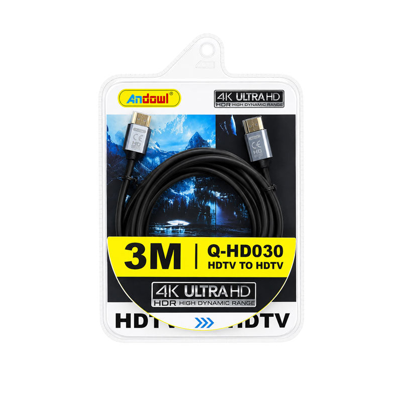 Andowl Καλώδιο HDMI 3 Μέτρων 4K Ultra HD Υψηλής Ποιότητας Q-HD030 - HDMI Cable 3M 4K Ultra HD High Quality ANDOWL