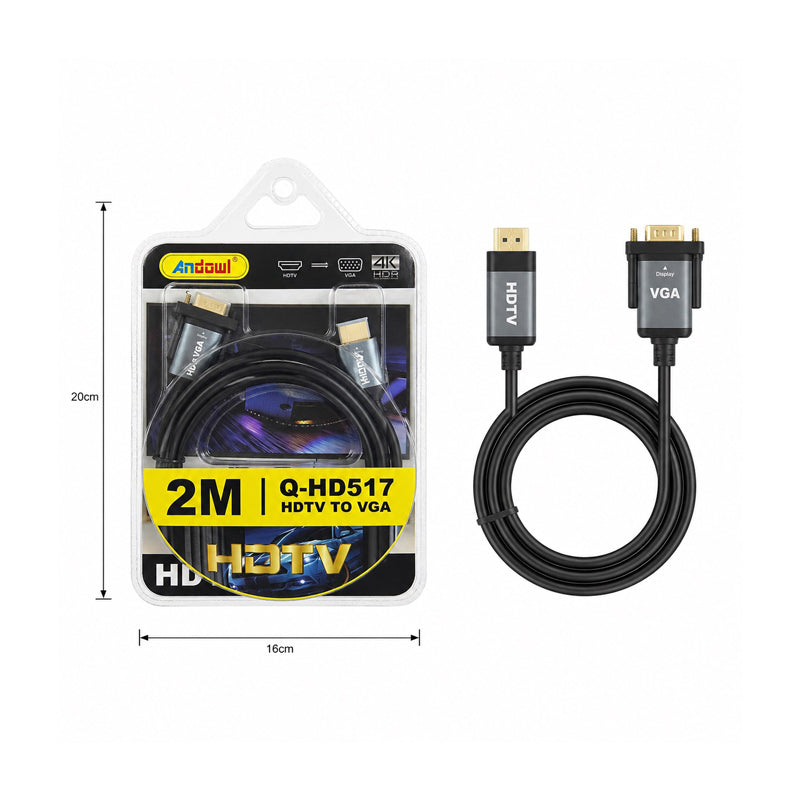 Καλώδιο Μετατροπέας HDMI σε VGA 2 Μέτρα 4K - HDMI to VGA Converter Cable 2M 4K OEM