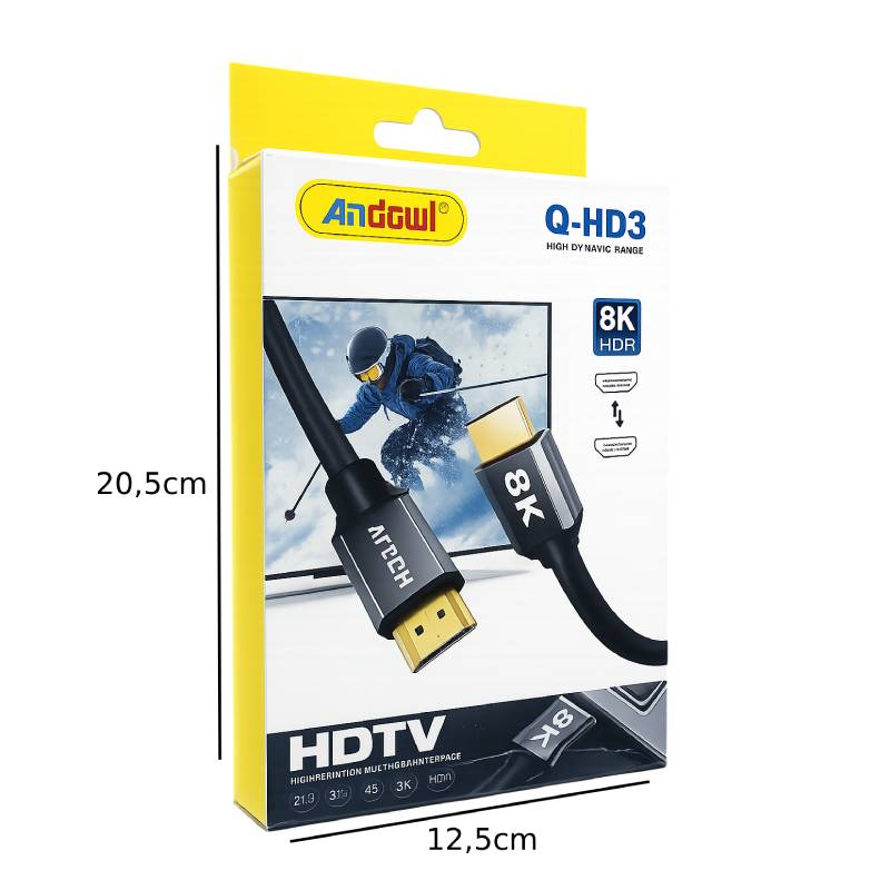 Andowl Καλώδιο HDMI 2.1 8K HDR 3m Q-HD3 - HDMI 2.1 8K HDR Cable ANDOWL