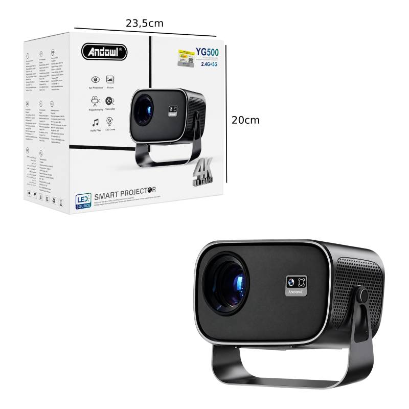 Andowl Έξυπνος Προβολέας 4K WiFi 2.4G+5G Android YG500 - Smart Projector Andowl