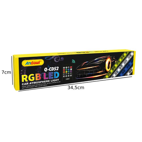 Andowl RGB LED Ατμοσφαιρικός Φωτισμός Αυτοκινήτου Q-CD52 - RGB LED Car Atmosphere Light Andowl