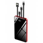 Andowl Power Bank 12000mAh με Ενσωματωμένα Καλώδια Φόρτισης Q-DC110 - Power Bank - Κόκκινο Andowl