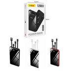 Andowl Power Bank 12000mAh με Ενσωματωμένα Καλώδια Φόρτισης Q-DC110 - Power Bank - Κόκκινο Andowl